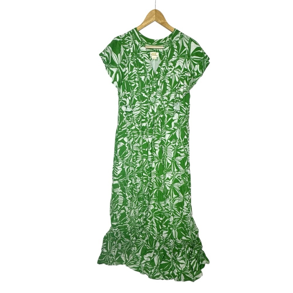 NWOT Anthropologie Maeve Cassandra green/white Floral Maxi Dress xs - Picture 4 of 14